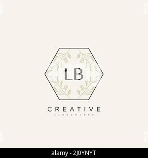 LB Initial Letter Flower Logo Template Vector premium vector Stock Vector