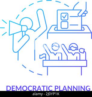 Democratic planning blue gradient concept icon Stock Vector