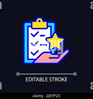 Task bonus pixel perfect RGB color icon for dark theme Stock Vector