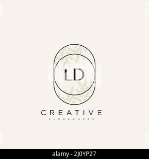 LD Initial Letter Flower Logo Template Vector premium vector Stock Vector
