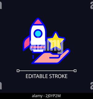 Launch bonus pixel perfect RGB color icon for dark theme Stock Vector