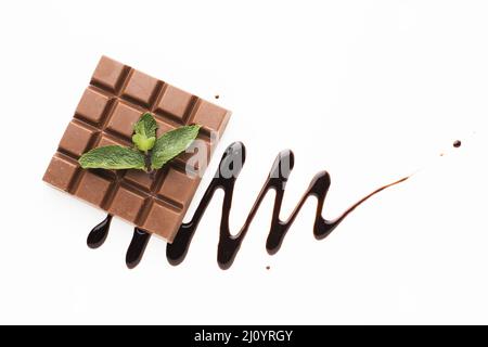 Chocolate bar with sauce. High quality photo Stock Photo