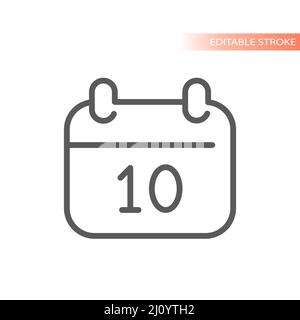 Calendar line vector icon. Date simple outlined symbol. Stock Vector