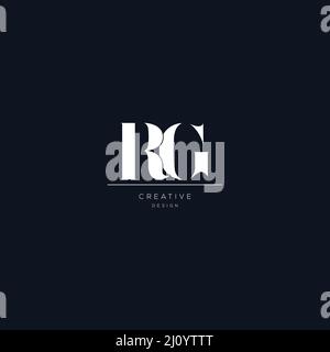 RG letter minimalist logo design template Stock Vector