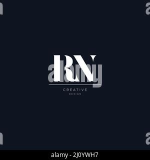 RN letter minimalist logo design template Stock Vector