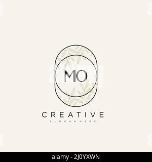 MO Initial Letter Flower Logo Template Vector premium vector Stock Vector