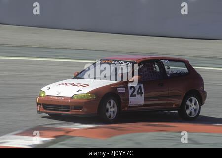 Old Honda Civic EG tuned, exhibition of custom performance cars Stock Photo