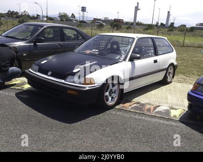 Old Honda Civic EG tuned, exhibition of custom performance cars Stock Photo