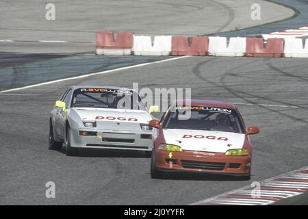 Old Honda Civic EG tuned, exhibition of custom performance cars Stock Photo