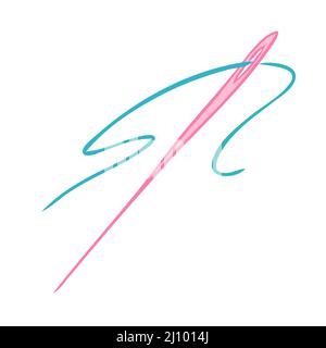 Needle with thread. Modeling tools. Vector illustration Stock Vector