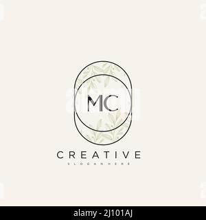 MC Initial Letter Flower Logo Template Vector premium vector Stock Vector