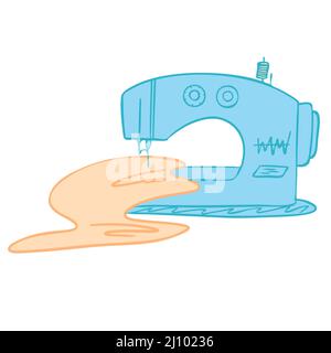 Sewing machine. Fashion designer tool. Vector illustration Stock Vector