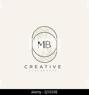 MB Initial Letter Flower Logo Template Vector premium vector Stock Vector