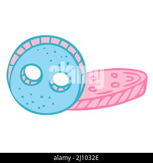 Button for sewing. Fashion designer tool. Vector illustration Stock Vector