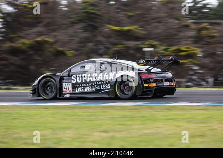 Cowes, Australia. 20th Mar, 2022. James Kondouris/Theo Kondouris (#47 Supabarn Audi R8 LMS Evo) during Race 2 of the Fanatec GT World Challenge Australia at Phillip Island Grand Prix Circuit. (Photo by George Hitchens/SOPA Images/Sipa USA) Credit: Sipa USA/Alamy Live News Stock Photo