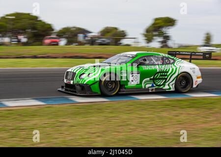 Cowes, Australia. 20th Mar, 2022. Michael Bailey (#38 Trading Garage/The Motorists Bentley GT3) during Race 2 of the Fanatec GT World Challenge Australia at Phillip Island Grand Prix Circuit. (Photo by George Hitchens/SOPA Images/Sipa USA) Credit: Sipa USA/Alamy Live News Stock Photo