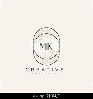 MK Initial Letter Flower Logo Template Vector premium vector Stock Vector