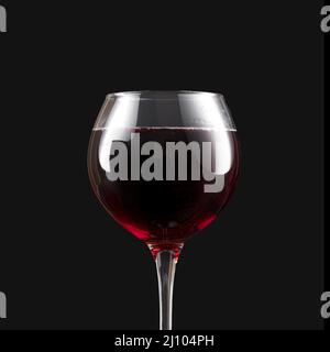 Elegant dark red wine glass Stock Photo