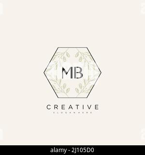 MB Initial Letter Flower Logo Template Vector premium vector Stock Vector