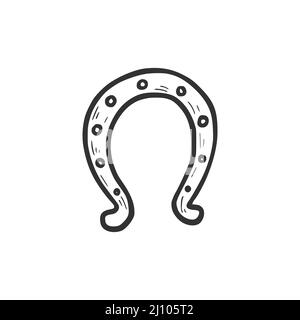 horse shoe for wild west icon sketch hand drawn illustration isolated with  white background Stock Vector Image & Art - Alamy