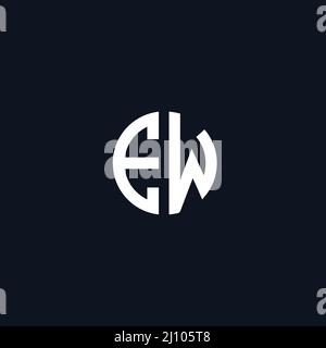 Circle initial based logo icon letter EW Stock Vector