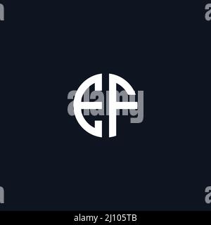 Circle initial based logo icon letter EF Stock Vector