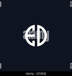 Circle initial based logo icon letter ED Stock Vector
