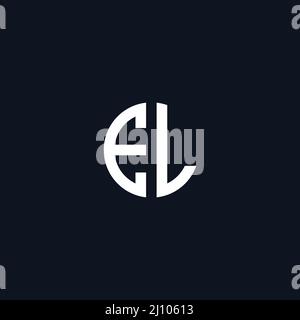 Circle initial based logo icon letter EL Stock Vector