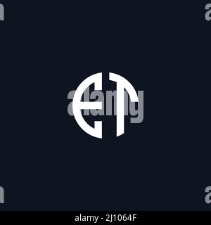 Circle initial based logo icon letter ET Stock Vector