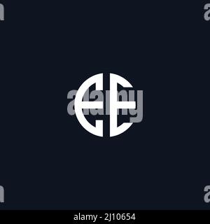 Circle initial based logo icon letter EE Stock Vector