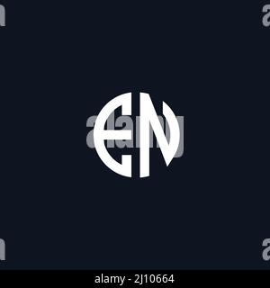 Circle initial based logo icon letter EN Stock Vector
