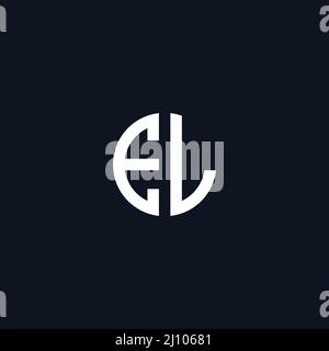 Circle initial based logo icon letter EL Stock Vector
