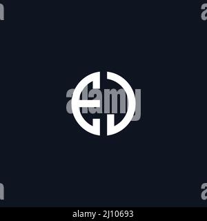 Circle initial based logo icon letter EJ Stock Vector