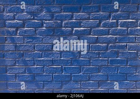 Copy space front view blue brick wall Stock Photo