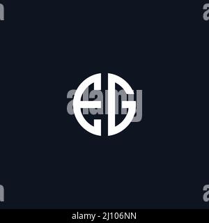 Circle initial based logo icon letter EG Stock Vector