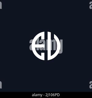 Circle initial based logo icon letter EU Stock Vector
