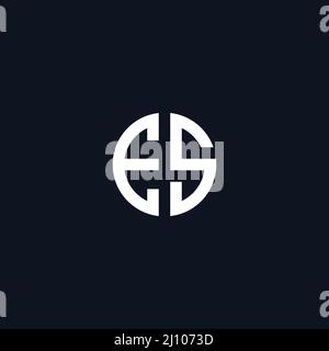 Circle initial based logo icon letter ES Stock Vector