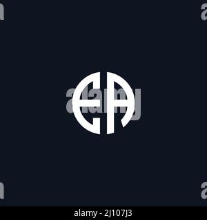 Circle initial based logo icon letter EA Stock Vector