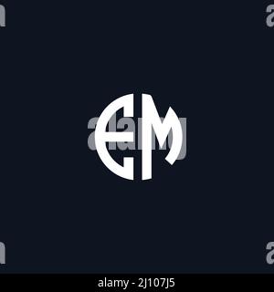 Circle initial based logo icon letter EM Stock Vector