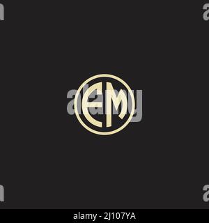 Circle initial based logo icon letter FM Stock Vector