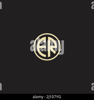 Circle initial based logo icon letter FR Stock Vector