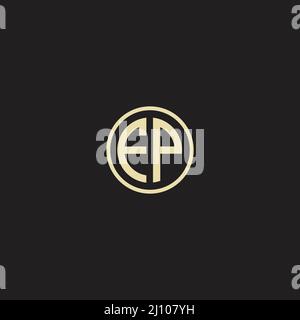 Circle initial based logo icon letter FP Stock Vector
