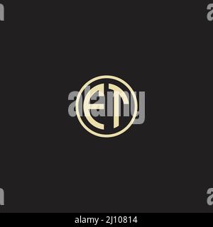 Circle initial based logo icon letter FT Stock Vector