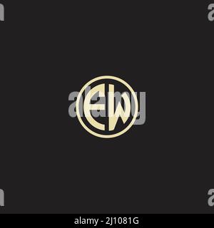 Circle initial based logo icon letter FW Stock Vector