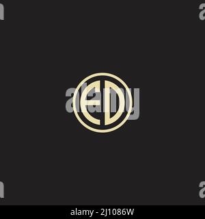 Circle initial based logo icon letter FD Stock Vector