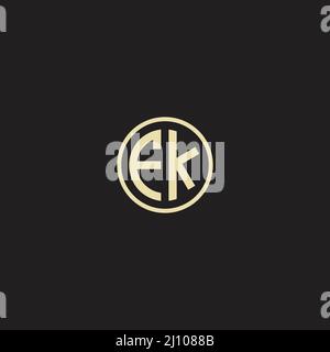 Circle initial based logo icon letter FK Stock Vector