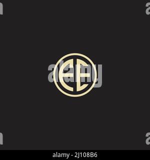 Circle initial based logo icon letter FE Stock Vector