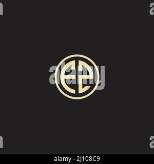 Circle initial based logo icon letter FZ Stock Vector