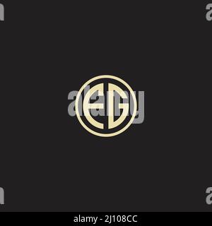 Circle initial based logo icon letter FG Stock Vector