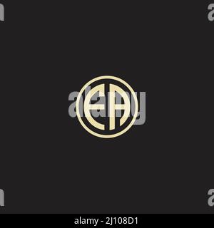 Circle initial based logo icon letter FA Stock Vector
